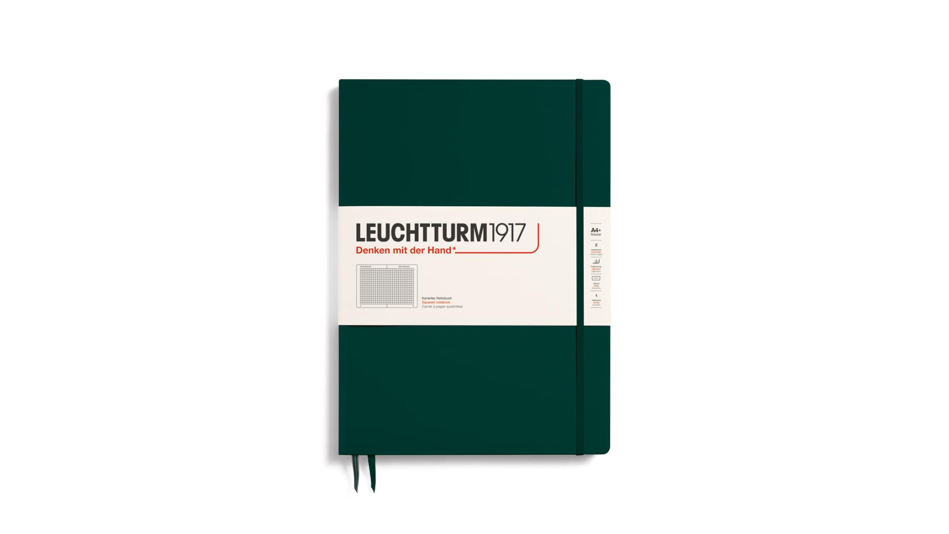 Leuchtturm1917 Notatnik Master Slim A4+ 100 g, Forest Green, kratka