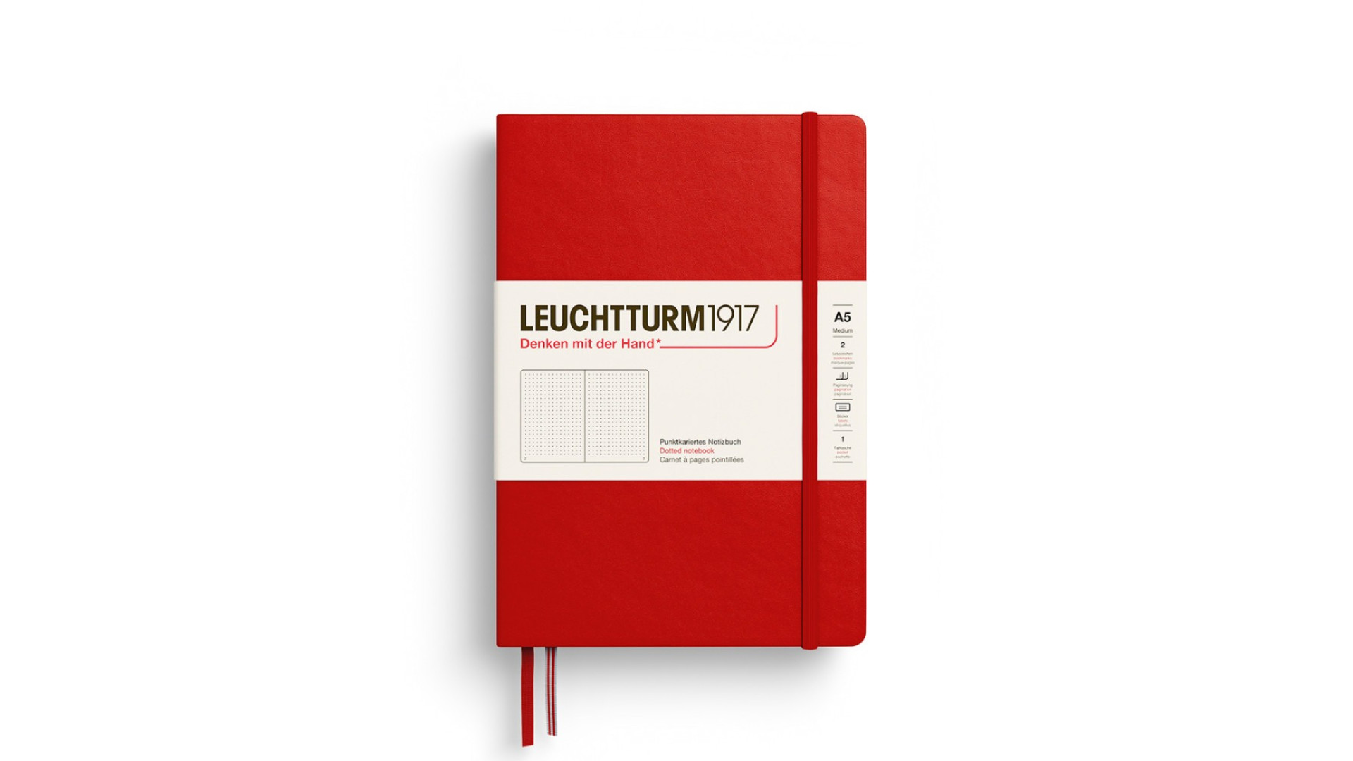 Leuchtturm1917 Notebook Medium A5 80 g, Cherry, dotted Leuchtturm1917 Notebook Medium A5 80 g, Cherry, dotted