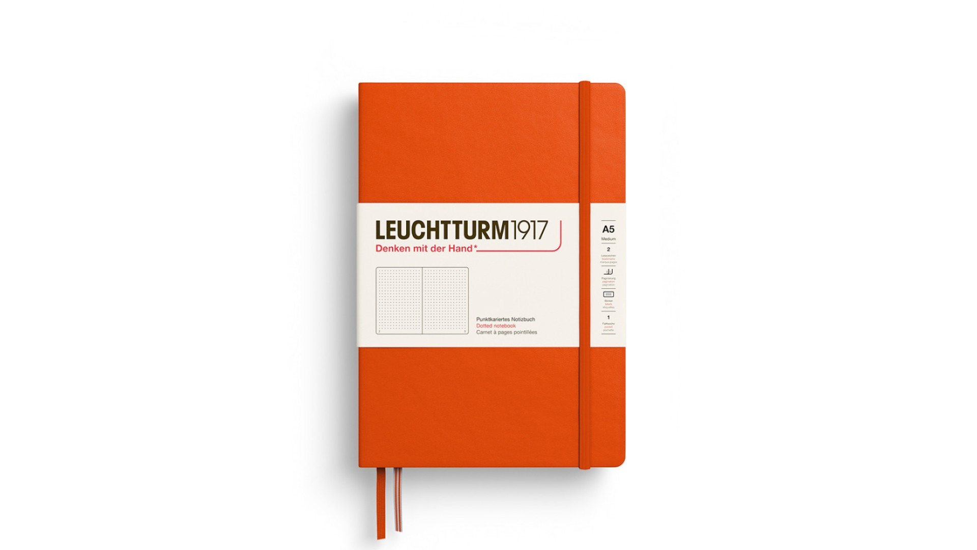 Leuchtturm1917 Notebook Medium A5 80 g, Pumpkin, dotted Leuchtturm1917 Notebook Medium A5 80 g, Pumpkin, dotted