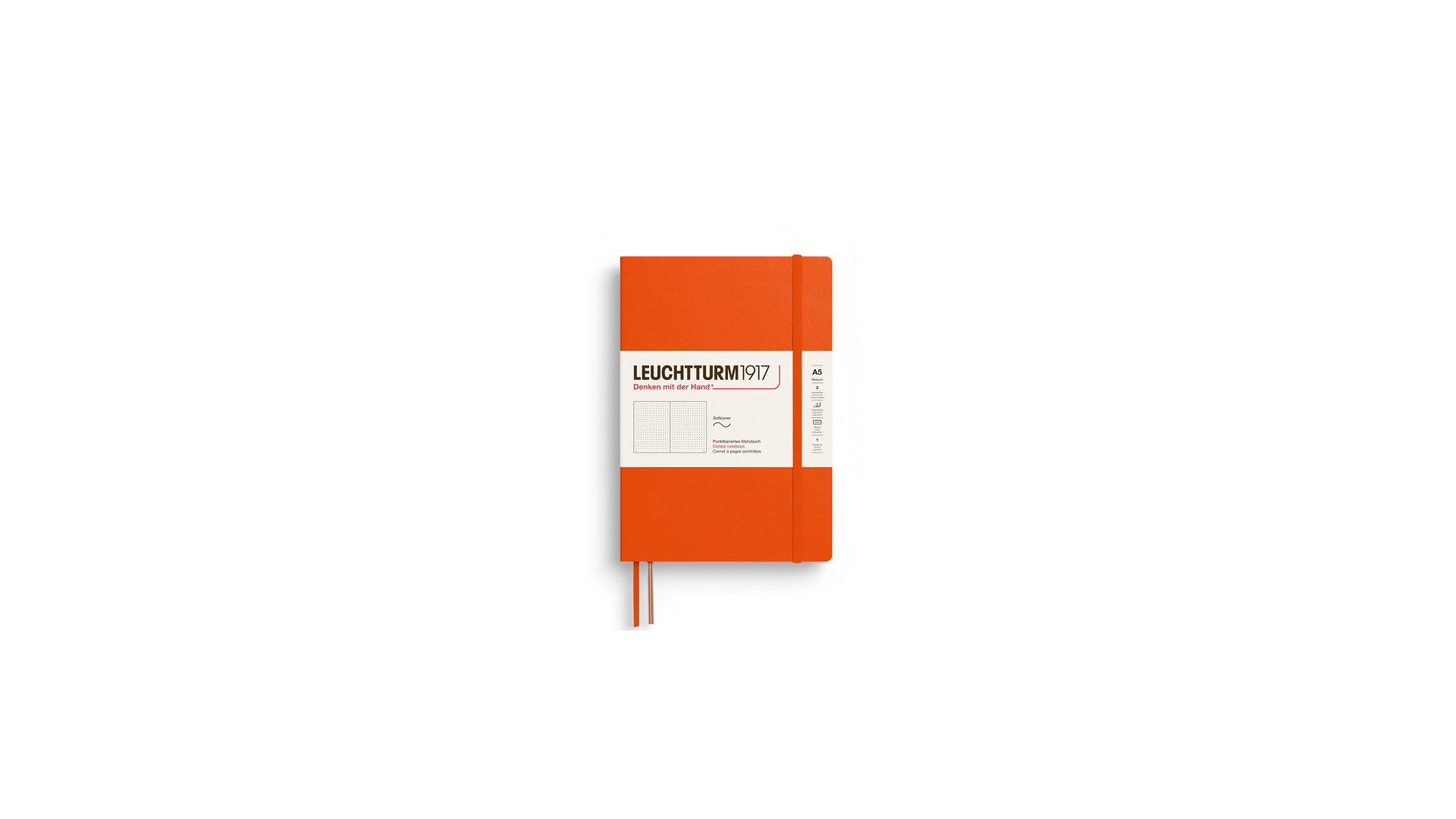 Leuchtturm1917 Notebook Medium A5 80 g, Pumpkin, dotted (soft cover)
