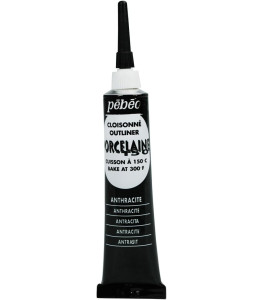 PEBEO Porcelaine 150 Relief Outliner paint ANTHRACITE 20ml