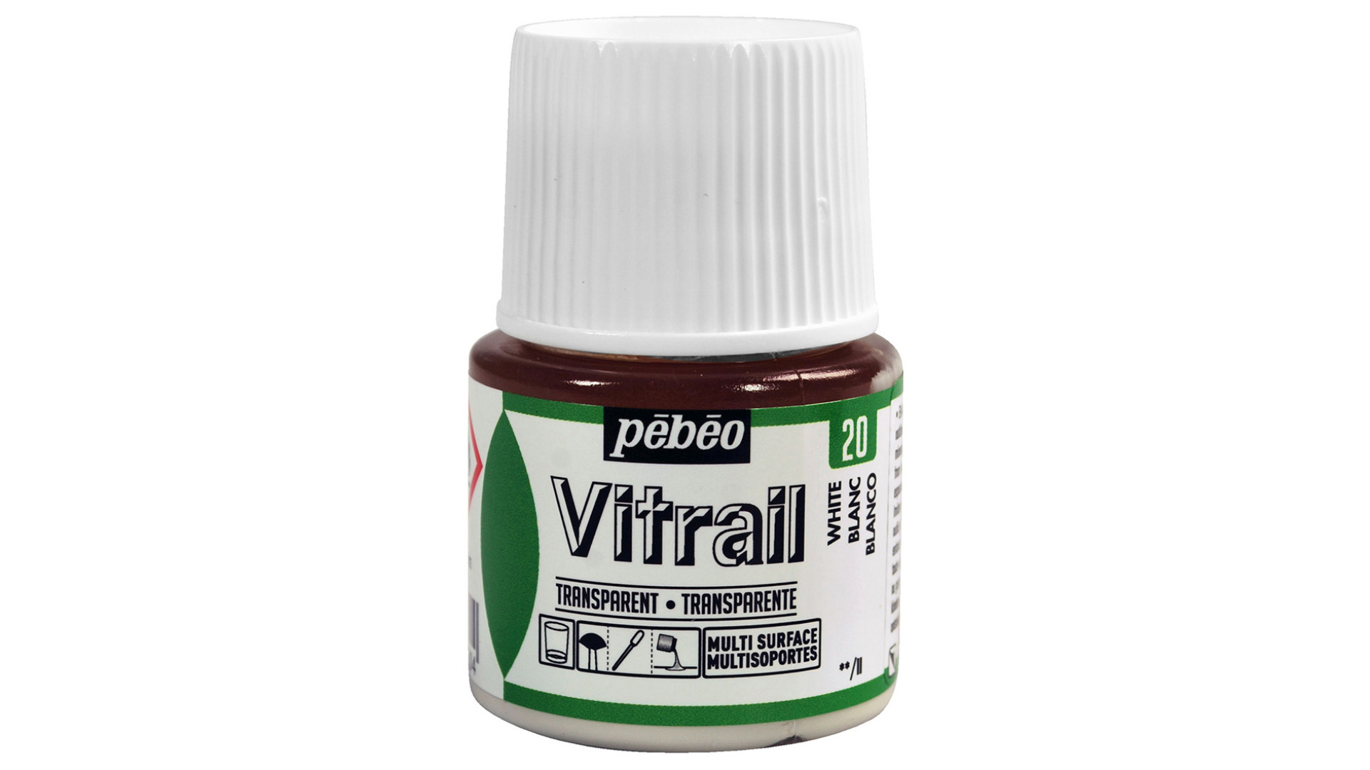 PEBEO Farba do szkła VITRAIL 45ml WHITE
