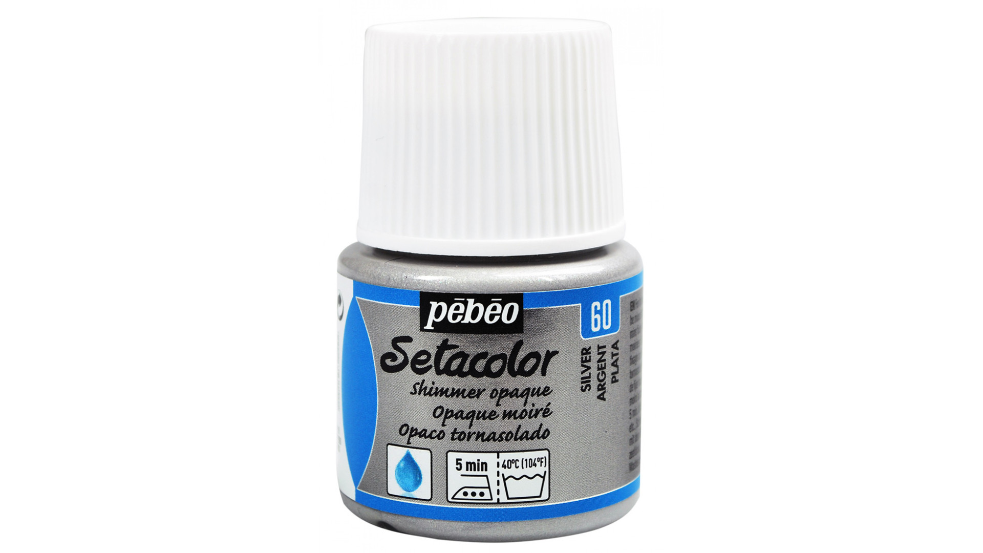 PEBEO Farba do tkanin SETACOLOR OPAQUE 45ml SHIMMER SILVER