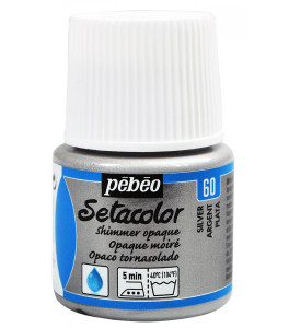 PEBEO SETACOLOR OPAQUE Fabric Paint 45ml SHIMMER SILVER