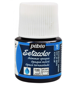 PEBEO SETACOLOR OPAQUE Fabric Paint 45ml SHIMMER JET BLACK