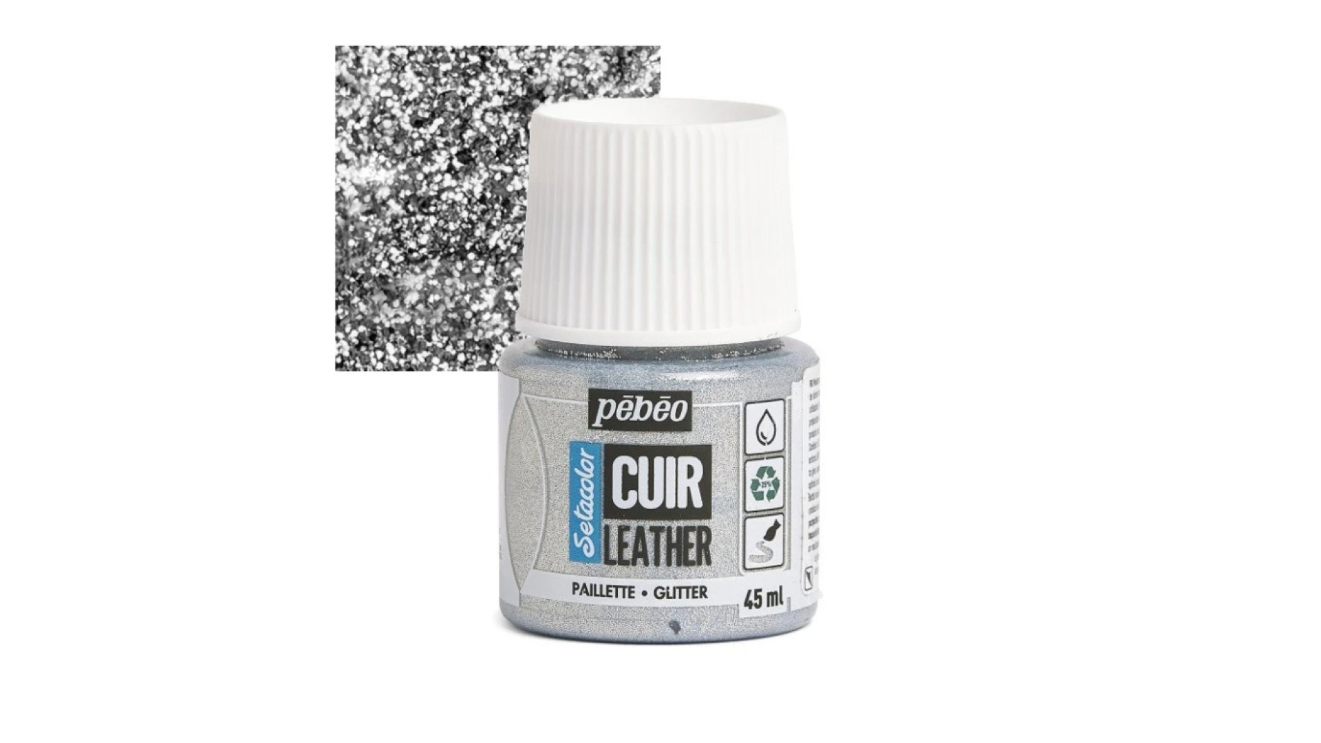 PEBEO Farba do skór SETACOLOR LEATHER 45ml GLITTER SILVER