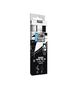 PEBEO SETACOLOR LEATHER Marker Set BLACK & WHITE, 2 pcs