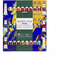PEBEO Studio Acrylics Paint Set 30x20 ml + brush