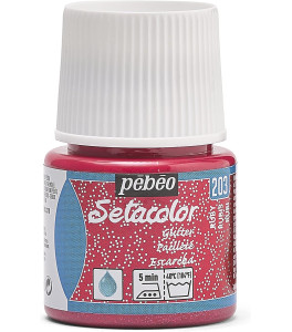 PEBEO SETACOLOR LIGHT Fabric Paint 45ml GLITTER RUBY