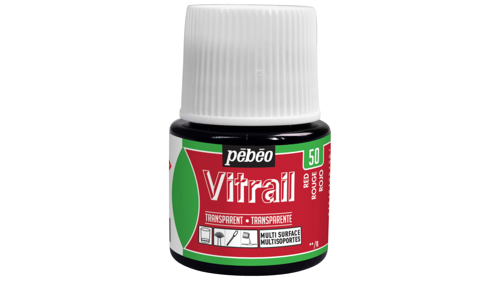 PEBEO Farba do szkła VITRAIL 45ml RED