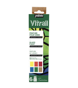 PEBEO Zestaw farb do szkła VITRAIL 6x20ml