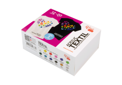 ROSA Talent HEART Fabric Paint Set 12 × 20 ml with 2 Metallic Colours