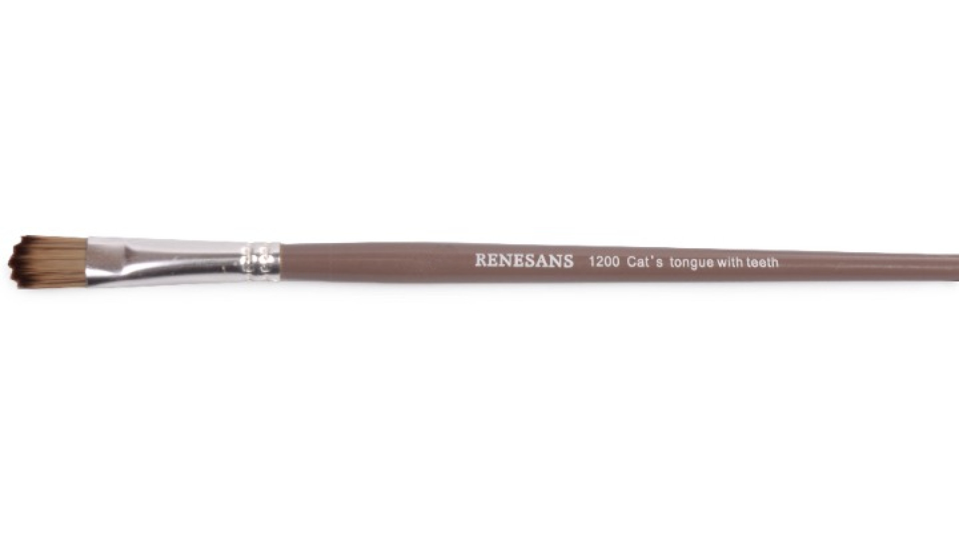 Renesans Synthetic Brush, Cat's Tongue J1200C Nr 10, Short Handle, Caffe Latte