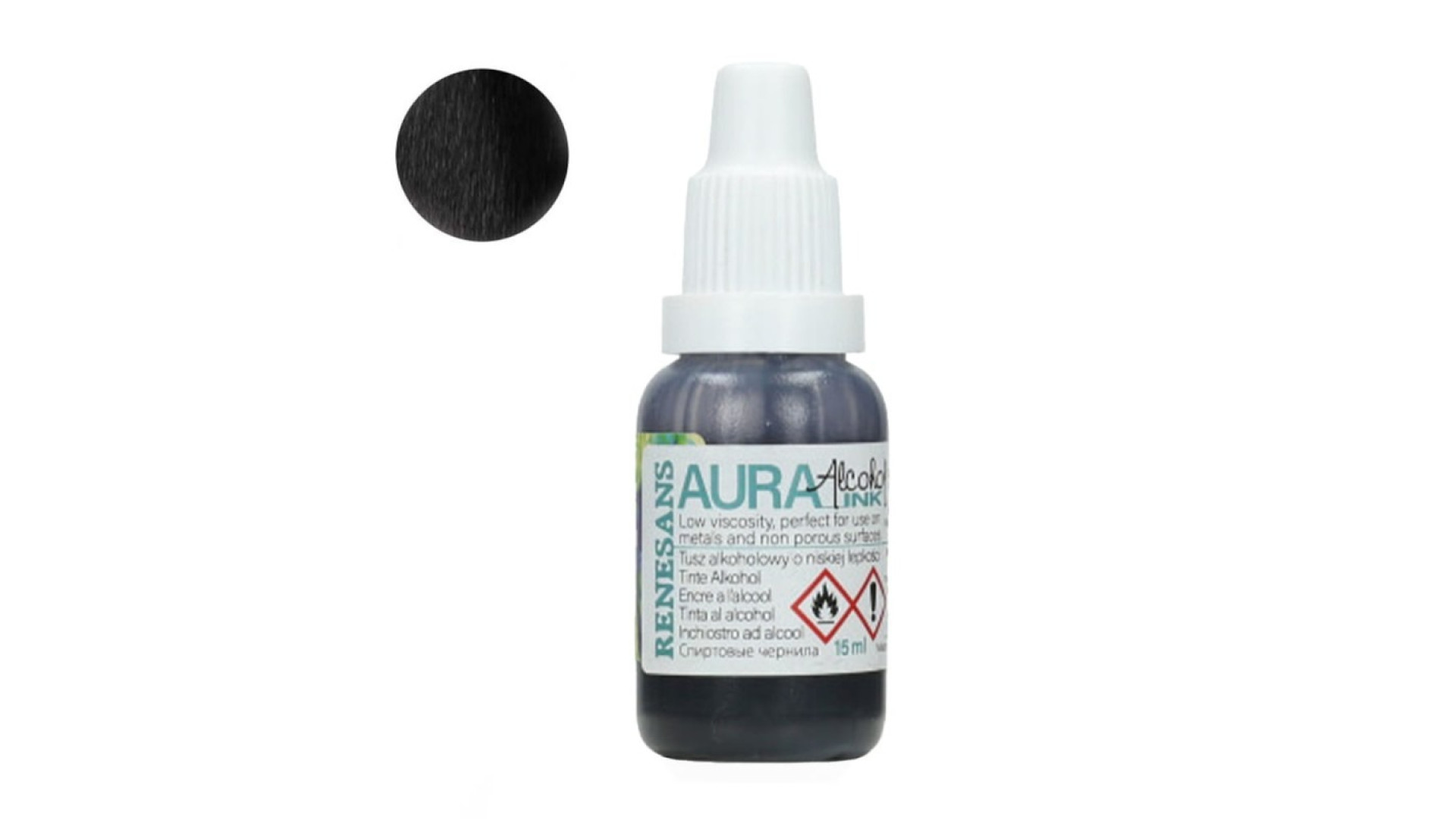 Renesans AURA Professional alcohol ink 15 ml Black 190