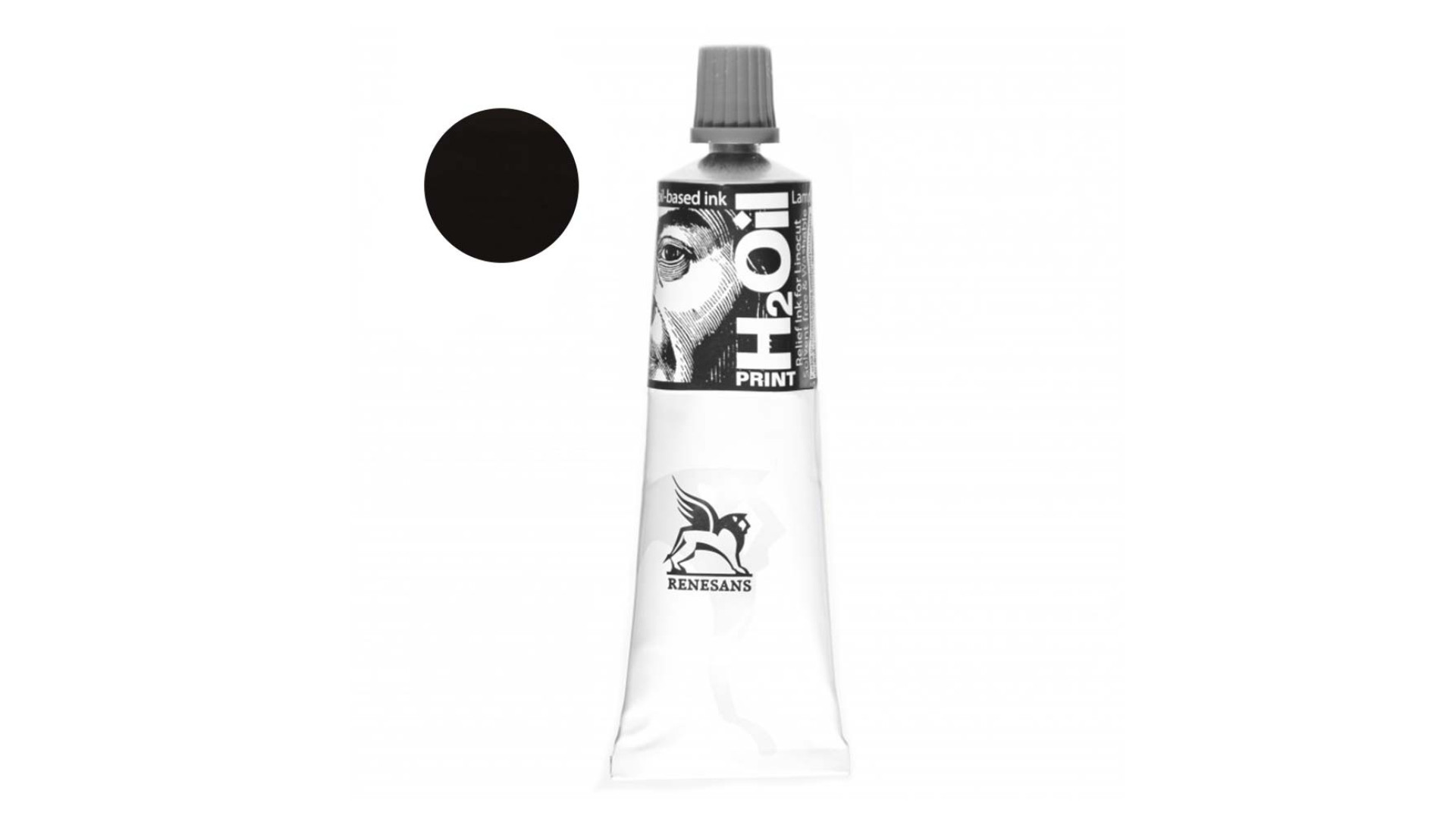 Renesans Farba olejna H2OilPrint do druku wypukłego 60 ml Czerń karbonowa 06