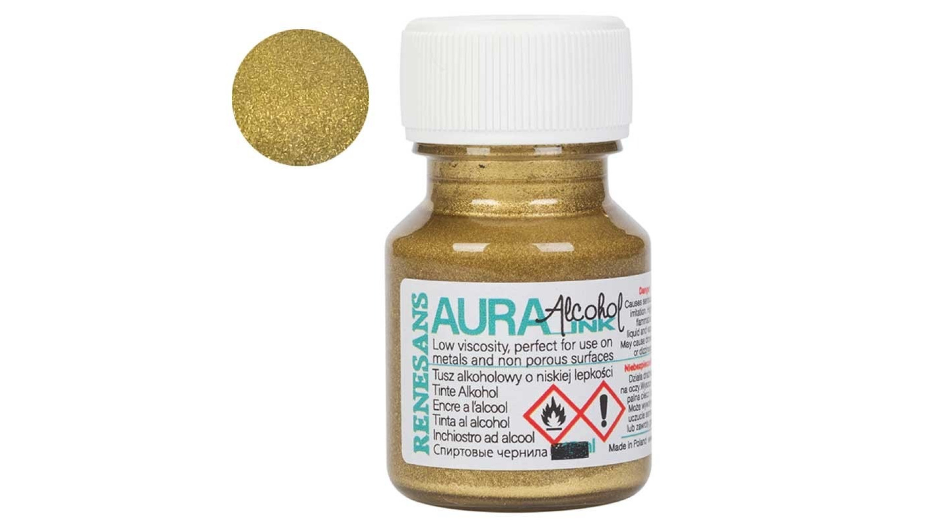 Renesans AURA Professional alcohol ink 15 ml Gold 180
