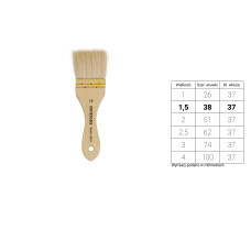 Renesans Pędzel HAKE, włosie kozie J8021S-1.5 krótka rączka
