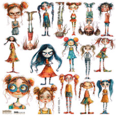 ScrapLove Naklejka DZIWACZNA DZIEWCZYNKA 1, 24x24 cm