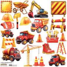 ScrapLove Naklejka UROCZA BUDOWA 1, 24x24 cm