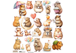 ScrapLove Naklejka SŁODKA KAPIBARA, 24x24 cm