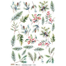 ScrapLove Naklejka ŚWIĄTECZNE GAŁĄZKI 1, 24x24 cm