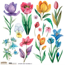 ScrapLove Sticker SPRING BIG FLOWERS 2, 24x24 cm