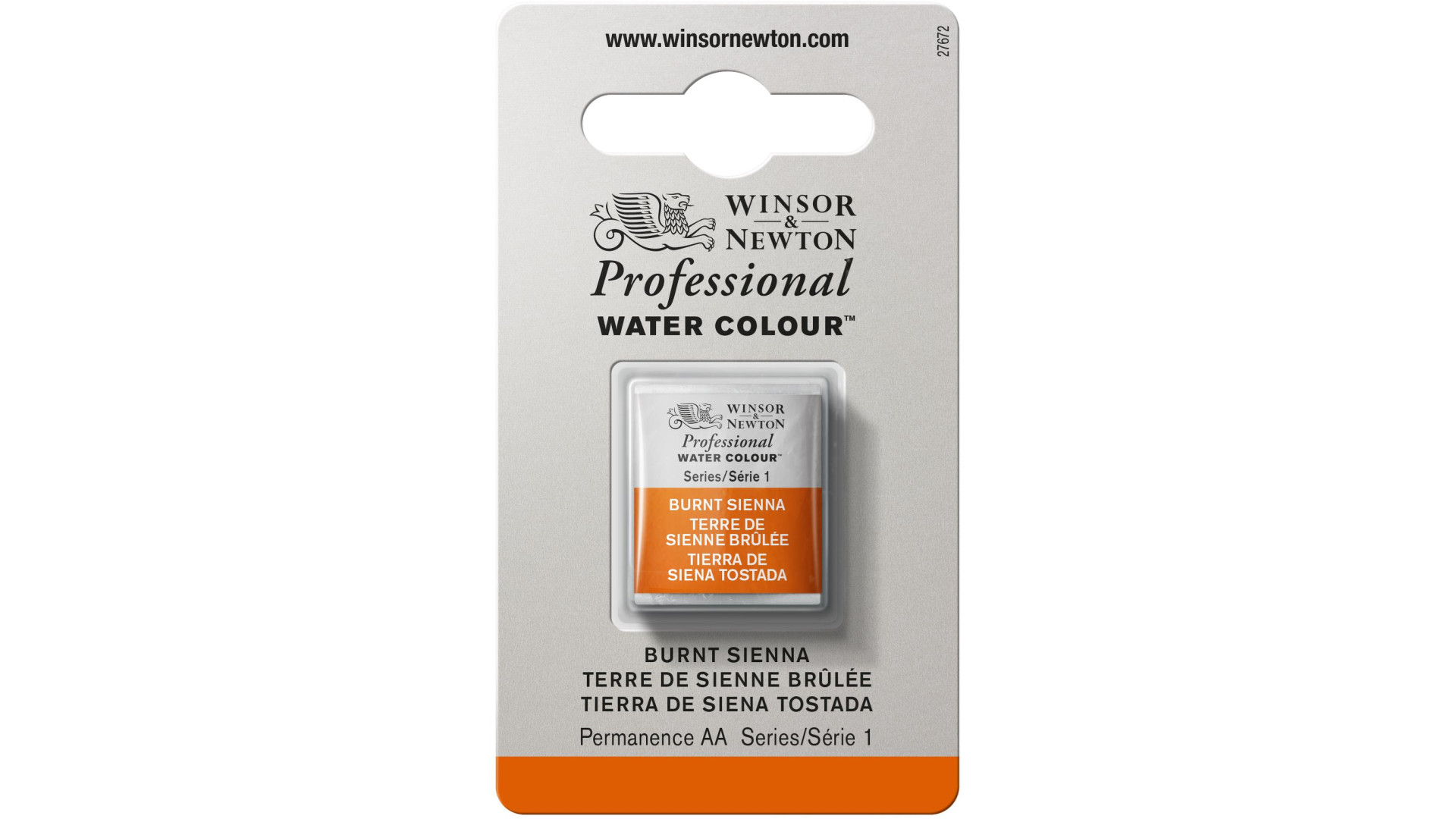 Winsor&Newton Professional Water Colour Half pan Burnt Sienna