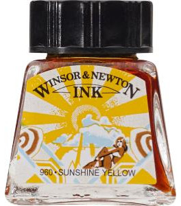 Winsor&Newton Tusz Rysunkowy 14ml Sunshine Yellow