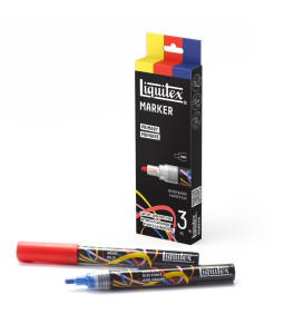 Liquitex acrylic marker set 3x2 mm Primary yellow red blue