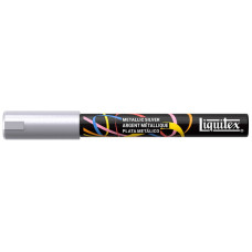 Marker akrylowy Liquitex 2 mm Metallic Silver do drewna szkła tkanin uniwersalny