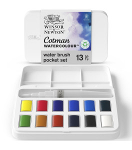 Winsor&Newton Cotman Water Colour Water Brush Pocket Set 12 H/pans