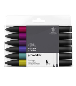 Winsor&Newton Promarker Zestaw 6 Markerów: Głębokie Kolory (Rich Tones)