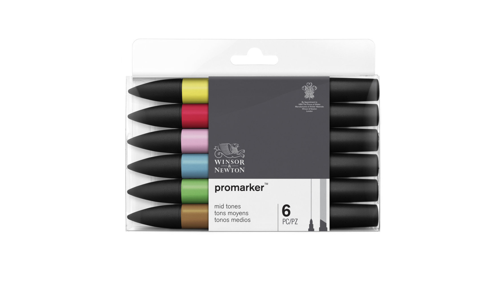 Winsor&Newton promarker Set 6 pcs Mid tones