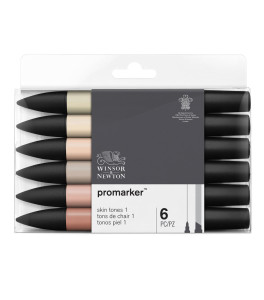 Winsor&Newton Promarker Zestaw 6 Markerów: Odcienie Skóry 1 (Skin Tones 1)