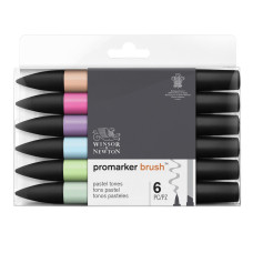 Winsor&Newton Promarker Brush – Zestaw Pastel Tones 6 Kolorów