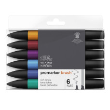 Winsor&Newton Promarker Brush – Zestaw Rich Tones 6 Kolorów