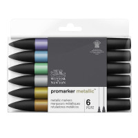 Winsor&Newton promarker metallic Markery metaliczne 6 kolorów