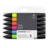 Winsor&Newton promarker Zestaw 6 Markerów Fluorescencyjnych