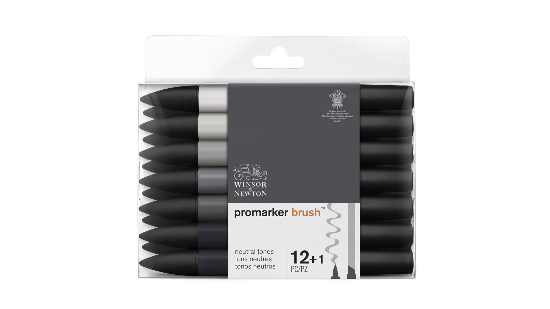 Winsor&Newton Promarker Brush – Zestaw Neutral Tones 12+1