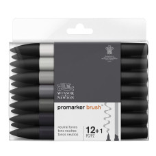 Winsor&Newton Promarker Brush – Zestaw Neutral Tones 12+1