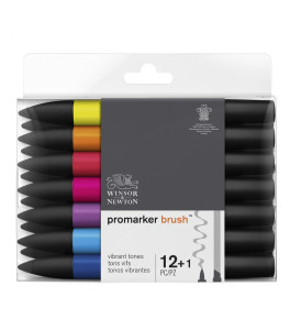 Winsor&Newton Promarker Brush – Zestaw Vibrant Tones 12+1