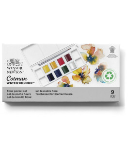 Winsor&Newton Cotman Water Colour 8 H/Pans Floral Pocket Set
