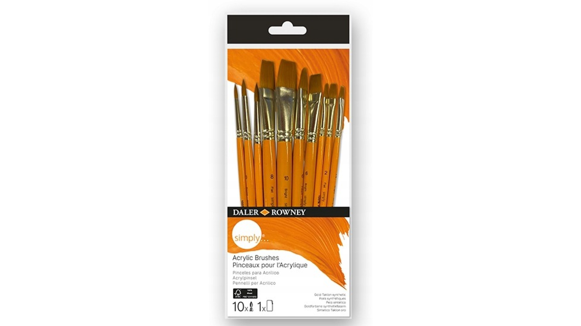 Daler Rowney Zestaw pędzli ACRYLIC 10 szt
