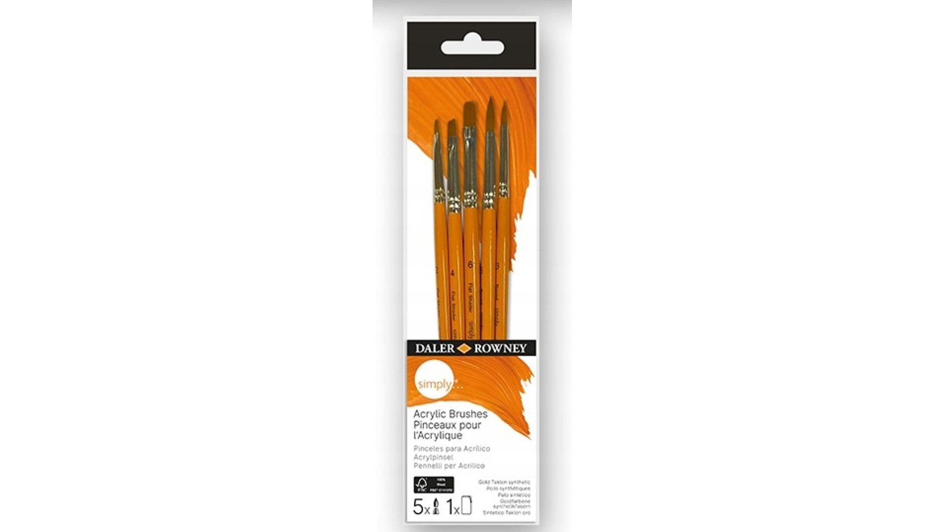 Daler Rowney Zestaw pędzli 2 ACRYLIC 5 szt