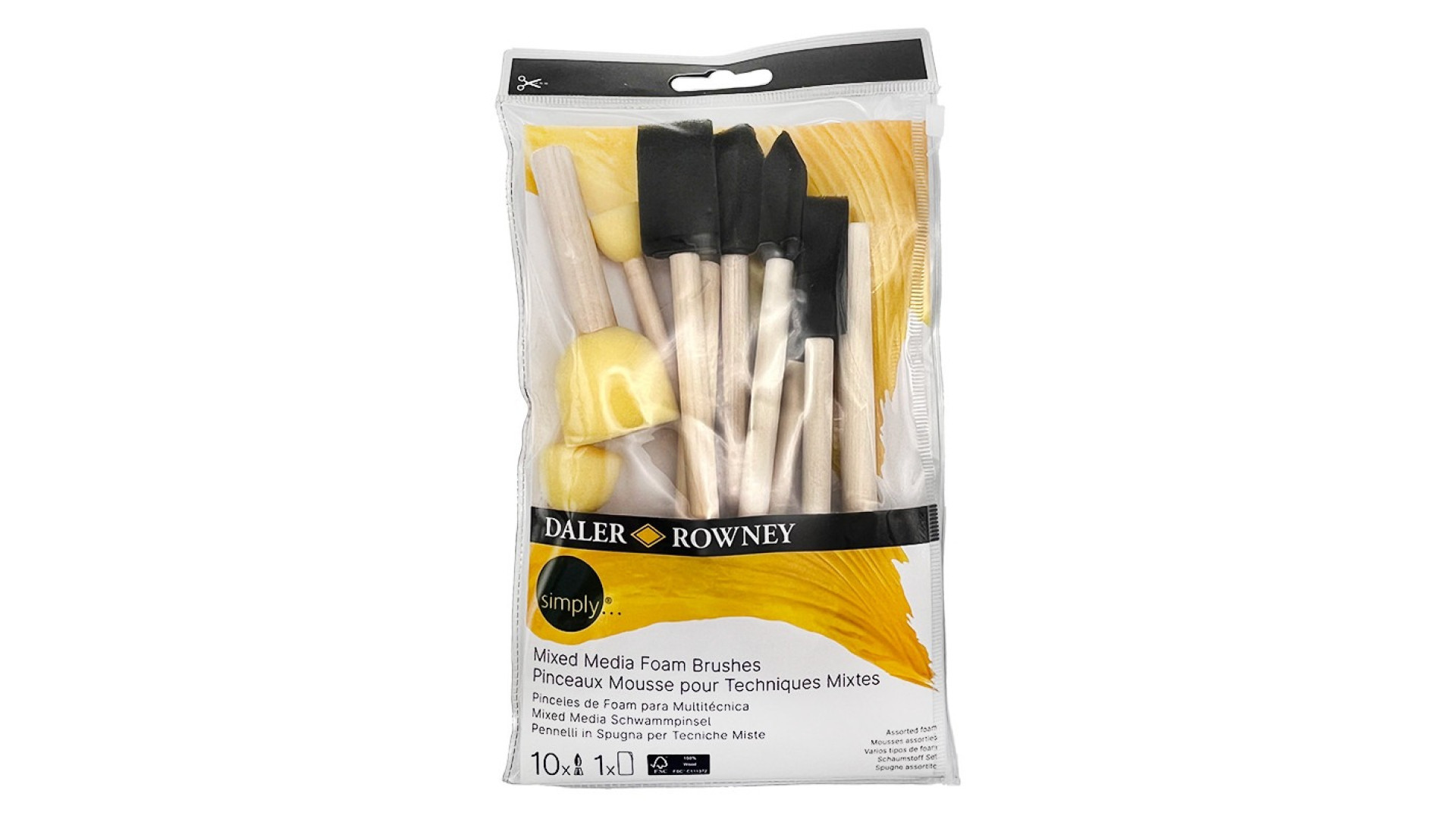 Daler Rowney Zestaw pędzli MIX MEDIA FOAM 10 szt