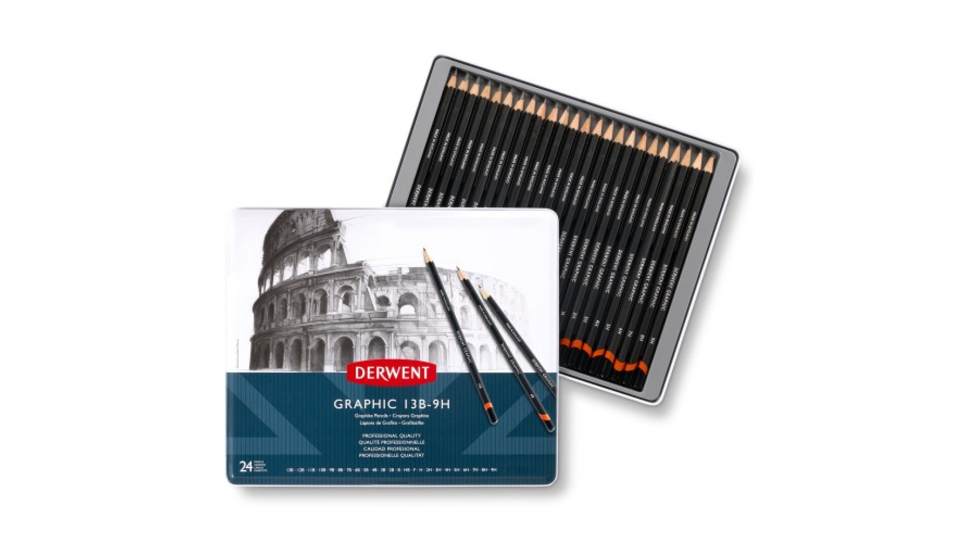 DERWENT Graphic Set of 24 Pencils 9H–13B