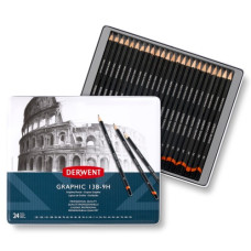 DERWENT Graphic komplet 24 ołówków 9H–13B