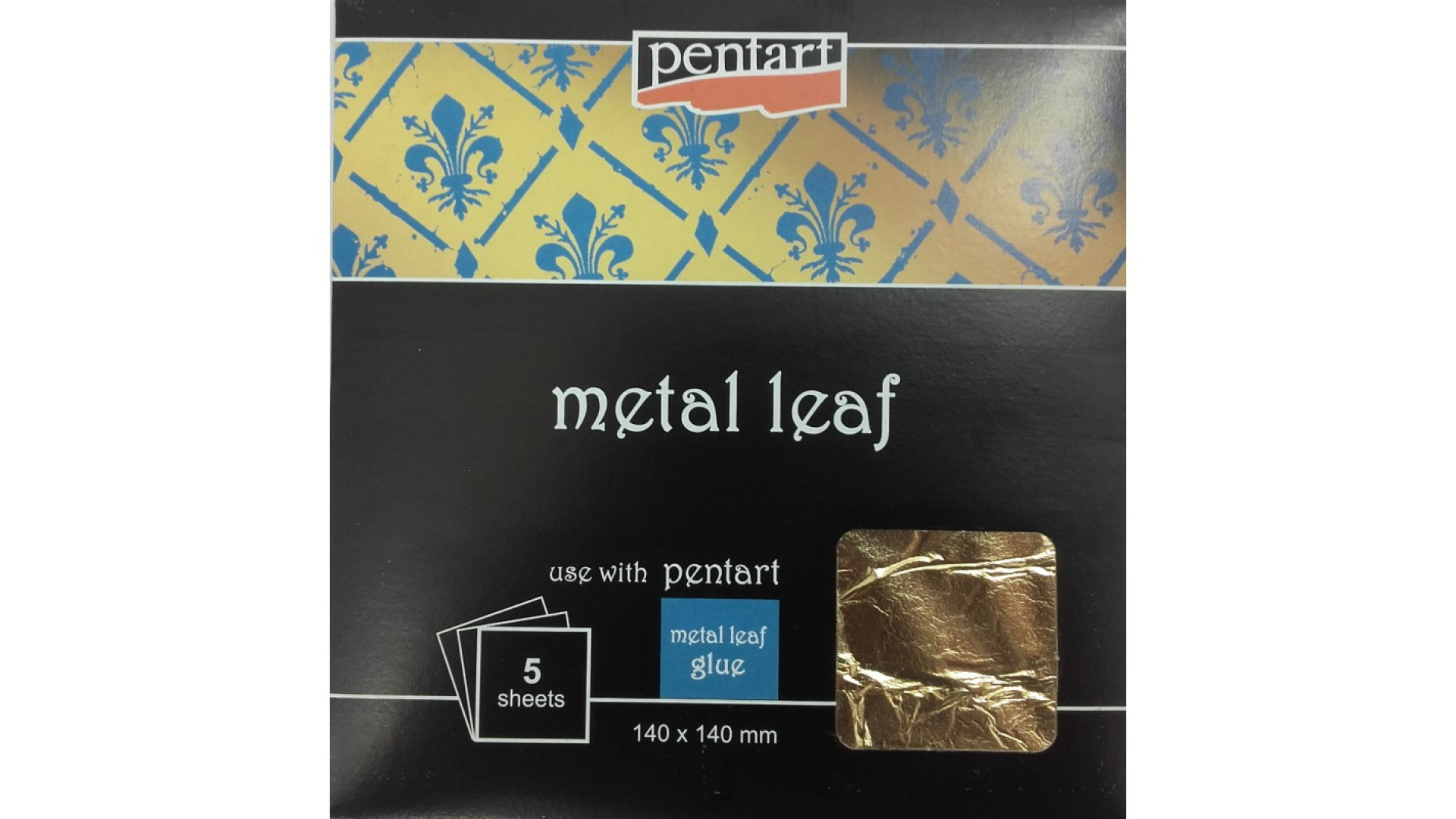Pentart Szlagmetal Złoty 14x14 cm (5 arkuszy)