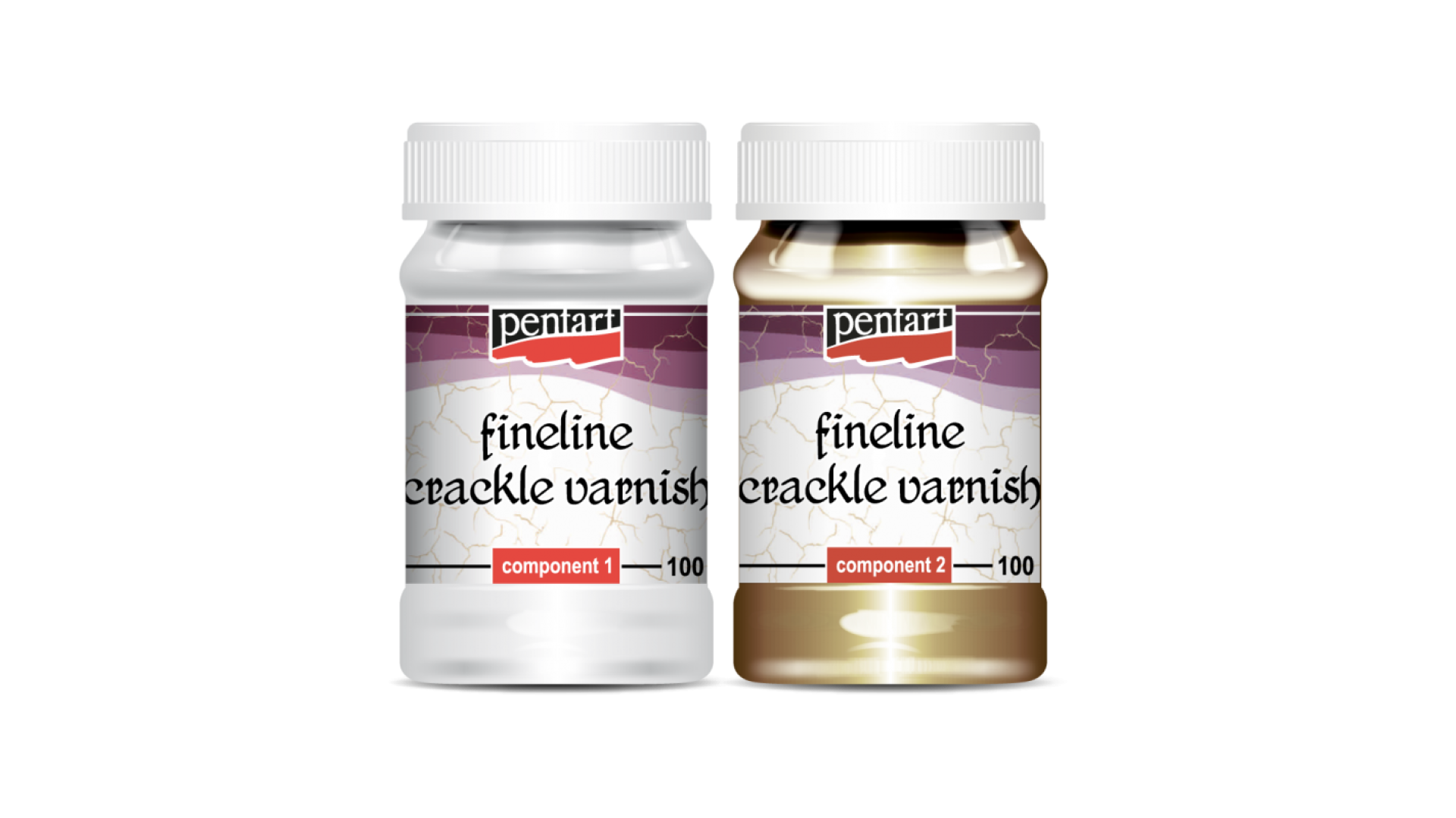 Pentart Werniks do Spękań Fineline Dwuskładnikowy 2 × 100 ml