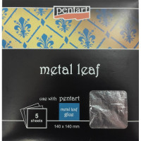 Pentart Szlagmetal Srebrny 14x14 cm (5 arkuszy)